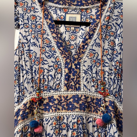 Floral Maxi Dress - Blue and White - Picture 6 of 14